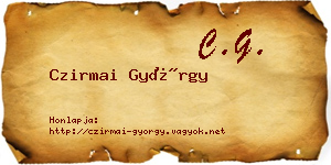 Czirmai György névjegykártya