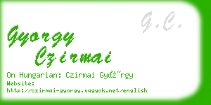 gyorgy czirmai business card